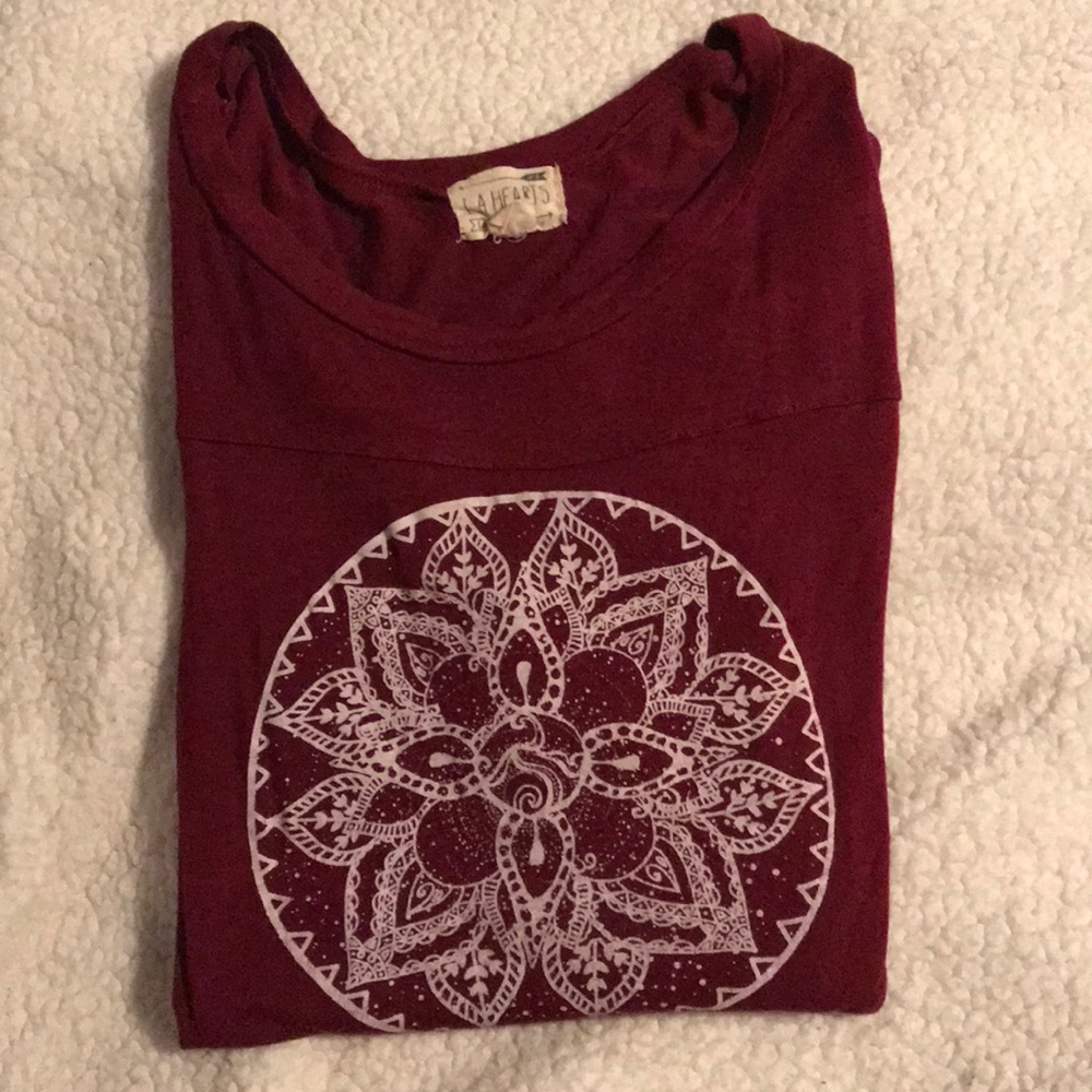LA hearts quarter length sleeve shirt